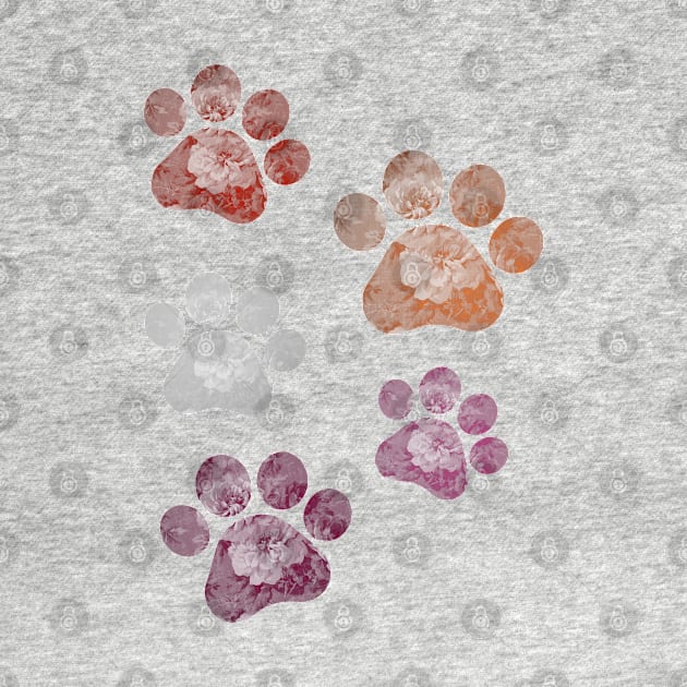 Subtle Floral Paw Prints Flag by Gedwolcraeft